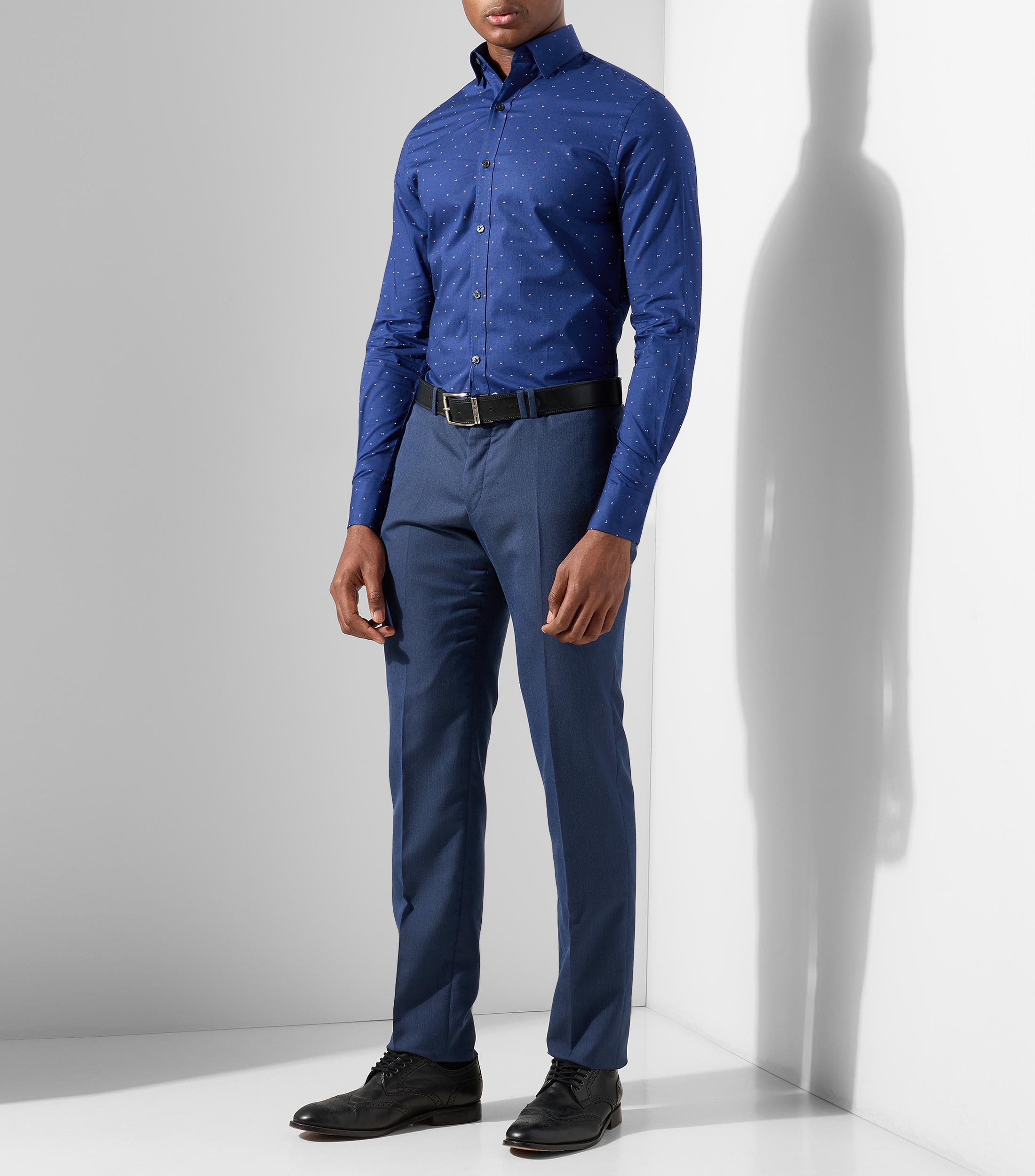 Camisa con estampado manga larga Hombre